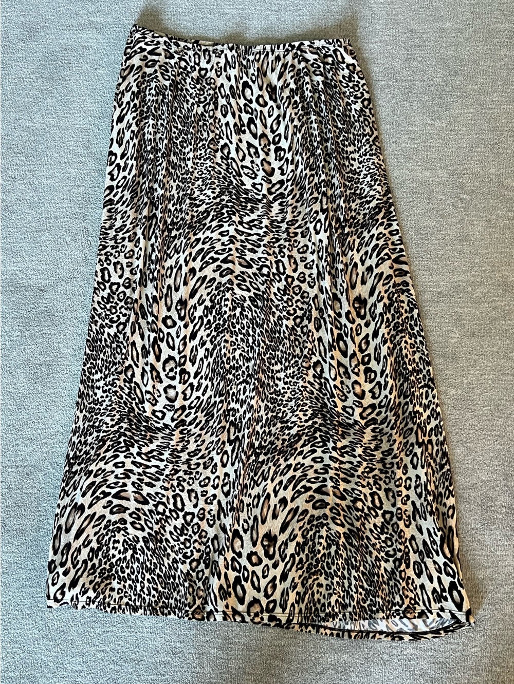 J.B.S. Vintage Leopard Print Maxi Skirt - Tan & Black Sz. 16